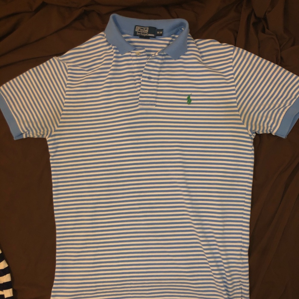Baby blue stripe Ralph Lauren Polo